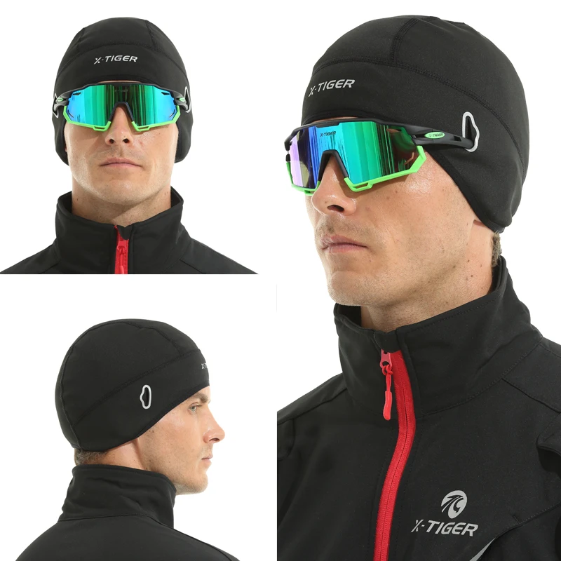 Fleece Cycling Caps Waterproof Bike Hats Winter Thermal Bicycle Cap Snow Road Bicycle Hats Sports Warm Cycling Headwear cycling headwear fleece hats