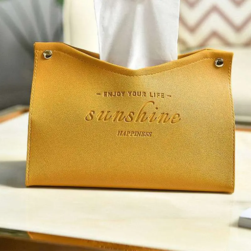Living Room Dining Room Tissue Box Environmentally Friendly Leather Multi-purpose Solid Color Creative Napkin Storage Box Tissue Dispenser Tissue Box