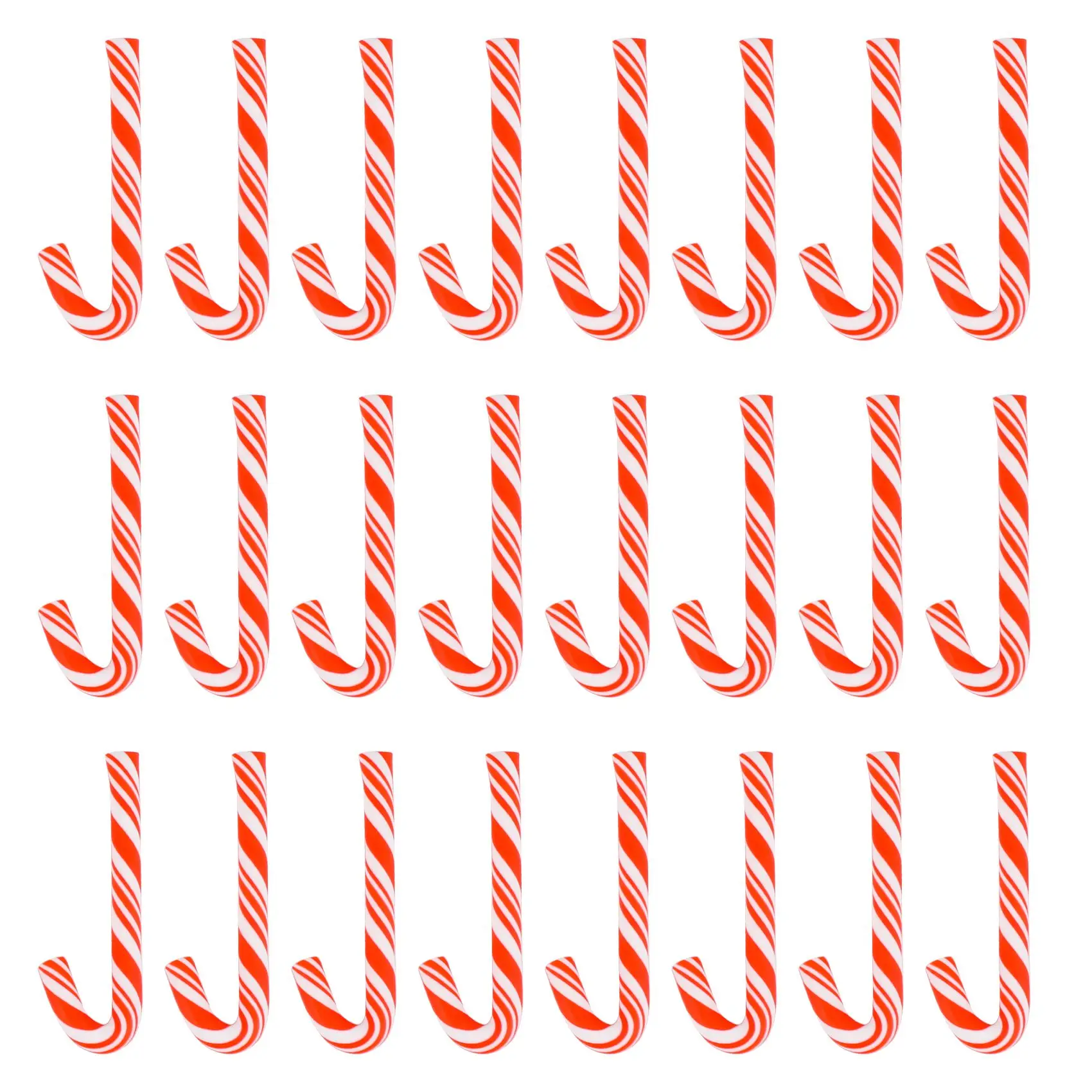 

50Pcs Red And White Handmade Christmas Candy Cane Kawaii Miniature Food Dollhouse Home Decor