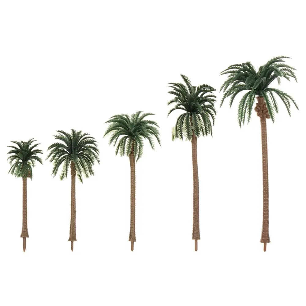5Pcs Plastic Coconut Palm Tree Miniature Plant Pots Bonsai Craft Micro