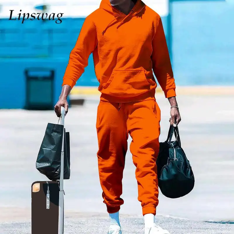 

Костюм спортивный мужской из двух предметов, шерстяная толстовка с флисовой подкладкой и брюки, повседневный костюм в стиле хип-хоп, уличная одежда, осень-зима 2023