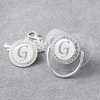 Baby Personalized Pacifier Clips Newborn Luxury Pacifiers Holder Letter Silver Bling Infant Transparent Silicone Nipple Bpa Free 2