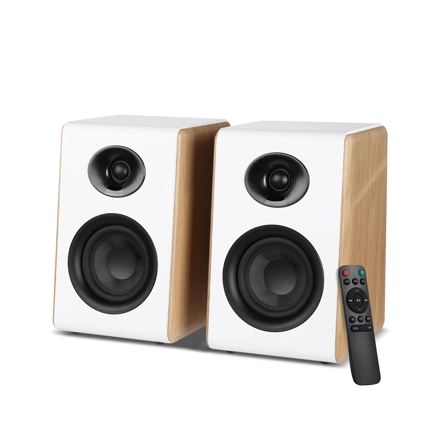 AIYIMA S600 4 Inch Active BT 5.3 Bookshelf Speakers 100W Hifi Speakers Home Theater Fibre ARC RCA USB Remote Control