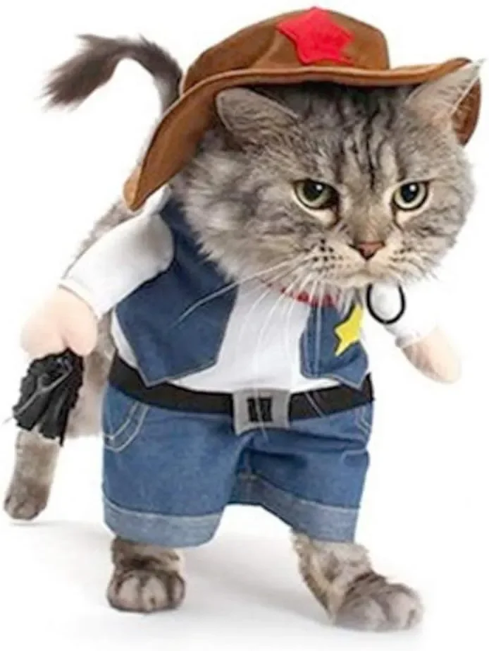 

Funny Pet Dog Cat Halloween Costume Dog Cowboy Clothes Pet Dog Costumes for Small Dogs Cosplay Cat Accessories
