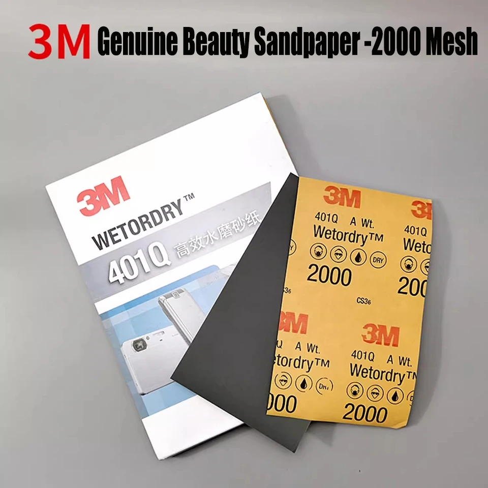 3M Automotive Nass-Trocken-Schleifpapier 2000er Körnung, Professionelles Lackreparatur- und Polier-Vorbereitungspapier für Lackkorrektur 401Q – Detail 3