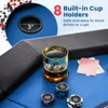 48" Poker Table Foldable - 8 Player Octagon Texas Holdem Poker Tables w/ 8 Cup Holders, Casino-Grade Felt Surface, Padded Rails 4