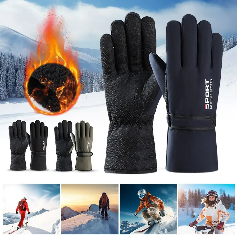 

1Pair Waterproof Ski Gloves New Coldproof Thicken Thermal Gloves Windproof Warm Winter Gloves Winter