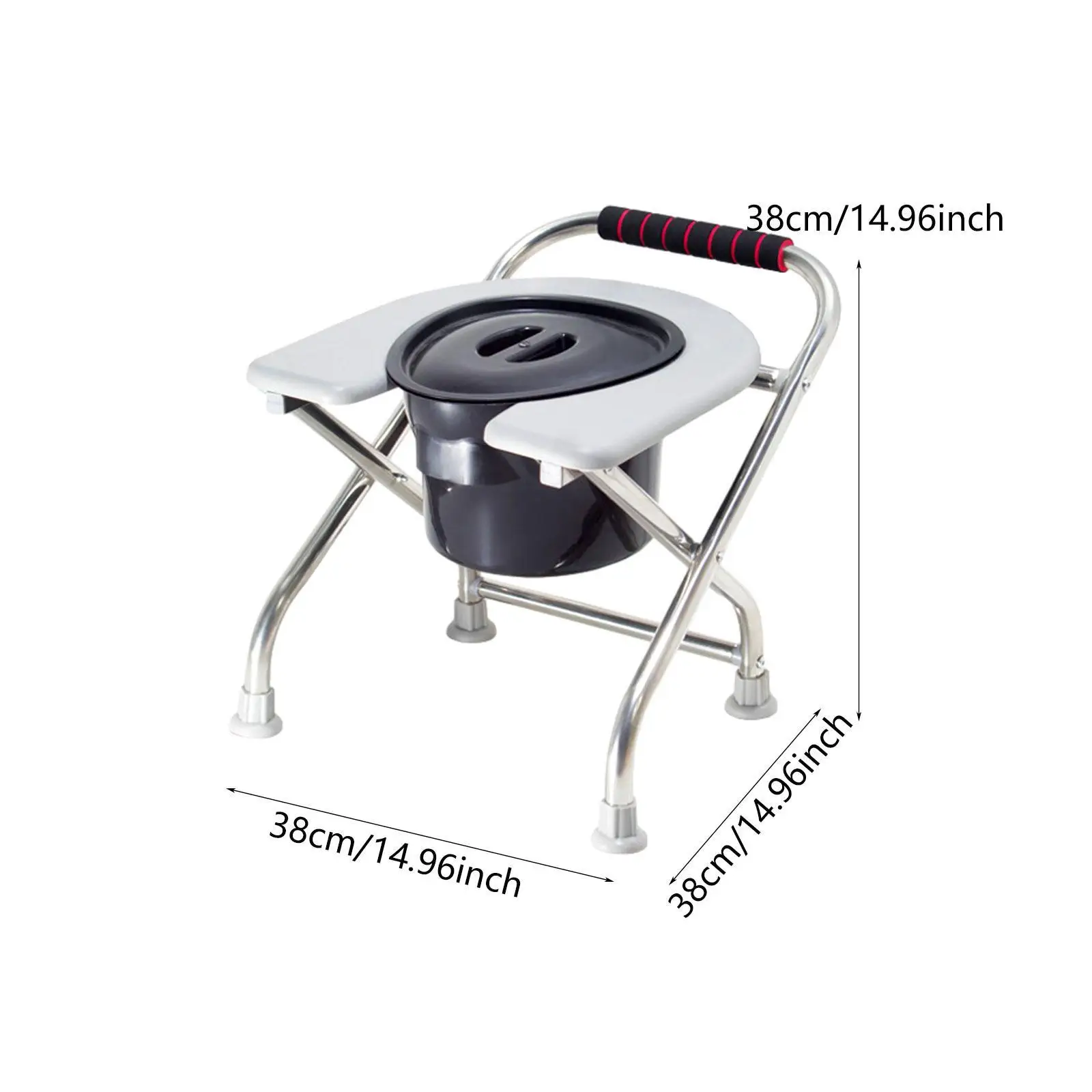 Foldable Toilet Seat Commode Stool Comfortable Portable Squat Toilet Stool for Elderly Seniors Bathroom Shower Chair Homecare 5