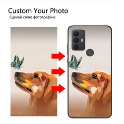 Personalized Silicone Phone Case with DIY Photo and Text Design - Matte Finish for TCL 30 XL (Custom Black Case)