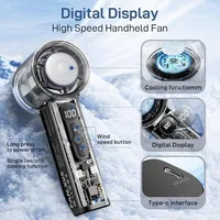 ForX05 Transparent Mech High Speed Fan USB Turbofan Handheld Semiconductor Refrigeration Ice Fan 4