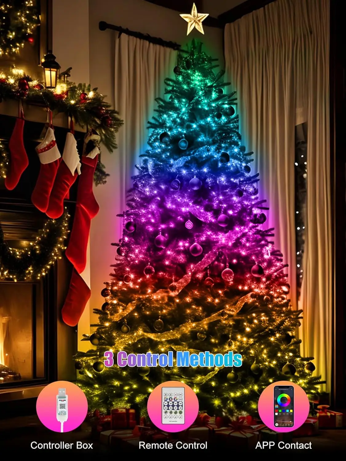 Bluetooth LED Strip Lights RGB LED String 20m 10m 5m DIY Smart IC APP Remote Fairy Lights Garden Party Christmas Wedding Decor