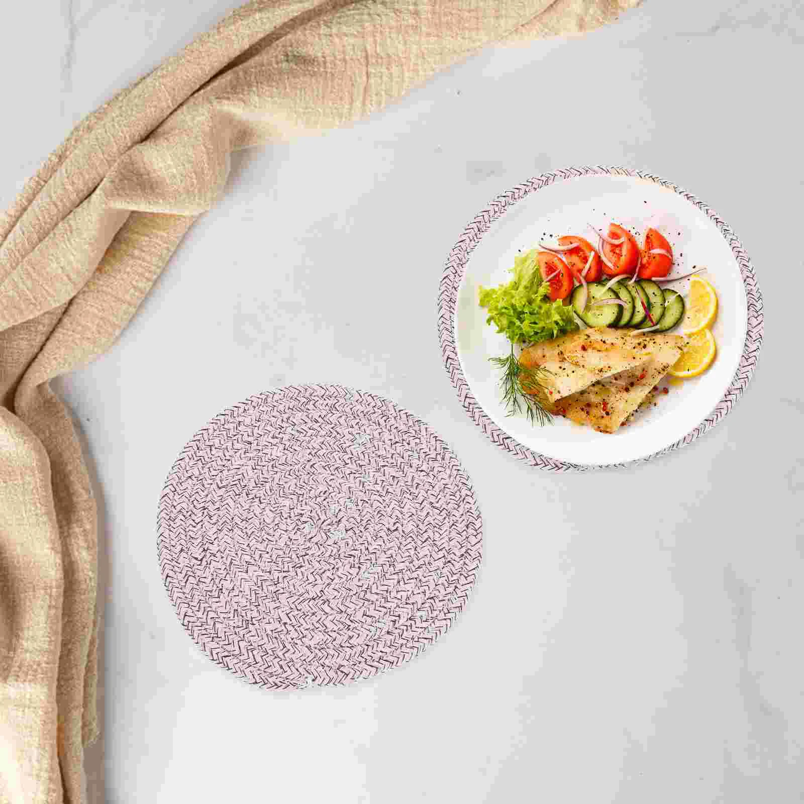 

Cotton Rope Trivets Hot Dishes Trivets Storage Basket Kitchen Hot Pads Round Pot Holders Insulation Mug Mat Woven Coasters Hot