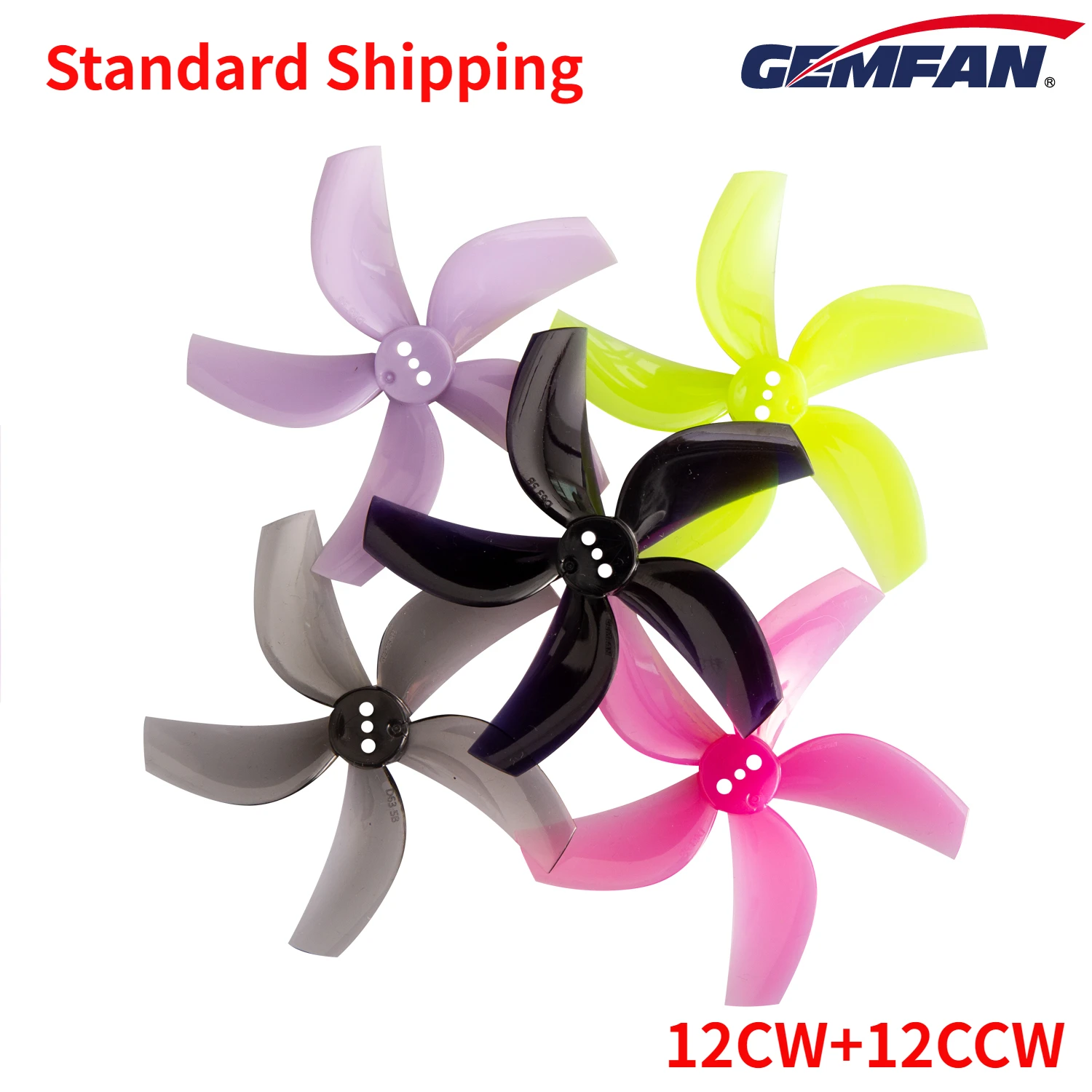 

12Pairs(12CW+12CCW) Gemfan D63 63mm-5 63mm 5-Blade PC Propeller for FPV Freestyle 2.5inch Cinewhoop Ducted Drones DIY Parts