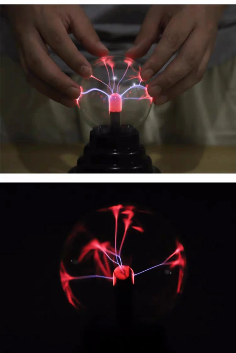 3 Inch Magic Plasma Ball Lamp LED Atmosphere Night Light Touch Control Glass Plasma Light Bedroom Decor Kids Gifts