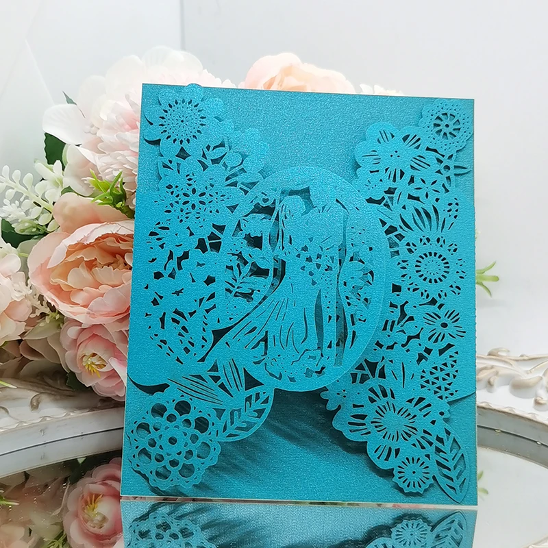 

25 шт. приглашение на свадьбу для невесты и жениха, поздравительная открытка на день рождения, крещение с конвертами, аксессуары для украшения