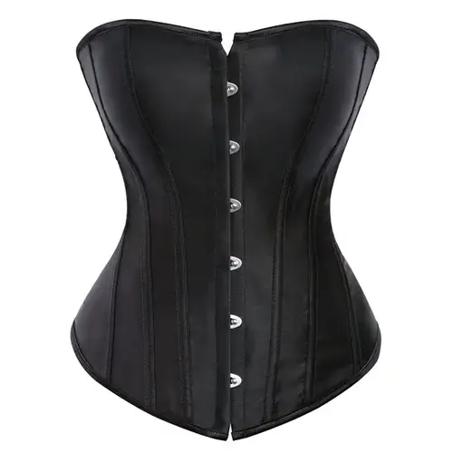 Caudatus Black Corset Top Plus Size Bustiers Overbust Satin Sexy Costume Corselet Brocade Vintage Style Bridal Korsett Women - Image 18