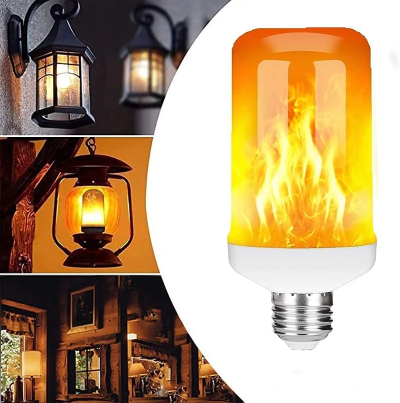 LED Flame Lamp E14 LED Flame Effect Fire Light Bulb Flickering Light Bulb for Indoor/Outdoor /Christmas Decoration 4pcs led fire light bulb flame flickering effect natural decoration atmosphere lamp holiday christmas decoration e14 e27