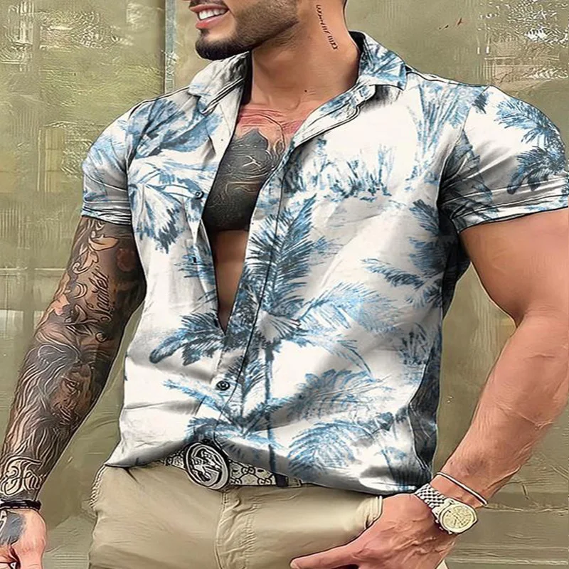 2023 New 3D Digital Printed Men's Shirt High Quality Korean Fashion Youth Graffiti Painting Luxury Design Versatile Shirt Top