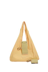 Eco - Friendly Reusable Keychain Tote Bag with Key Ring - Large Capacity, Lightweight, and Foldable Shopping Bag (YELLOW)