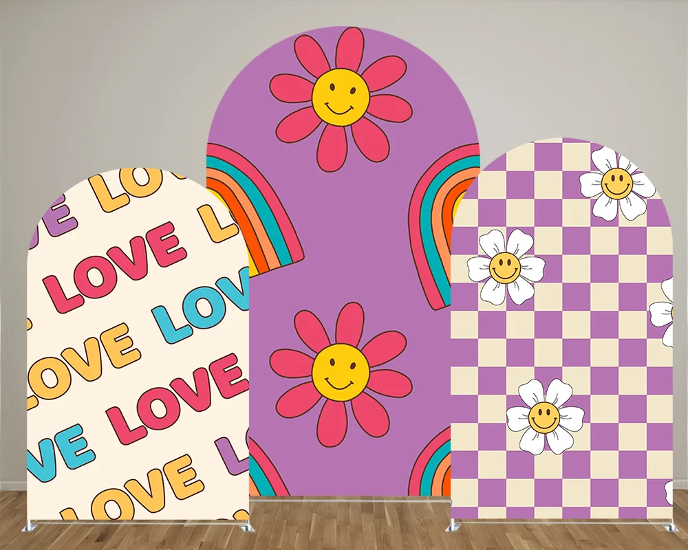 

Groovy Sunflower Theme Arch Backdrop Covers for Birthday Parties, Baby Shower Party and Wedding Decoration Props