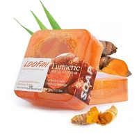 Savon à l'acide kojique fait à la main avec luffa 100g citron lavande Rose curcuma huile essentielle barre de bain nouveau Design exfoliant nettoyage 3