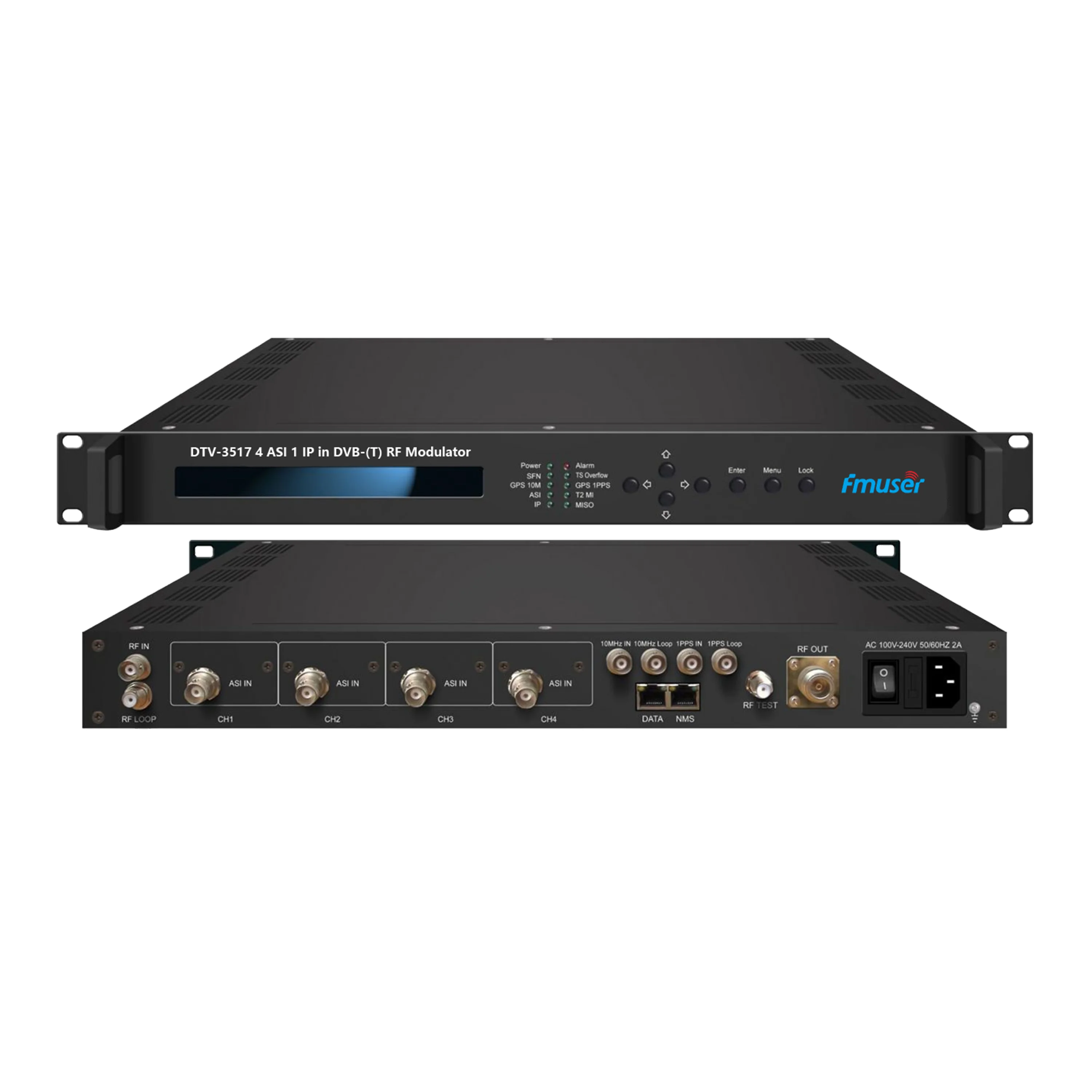 

FMUSER Φ 2/4 ASI/Φ/S2 1 IP(UDP) в Φ/S2 RF/IF Modulator