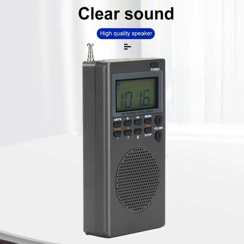 HRD-903 Portable Radio FM Receiver Mini Pocket FM AM Radio Backlight Two Band Outdoor Emergency Radio Alarm for Walking Jogging