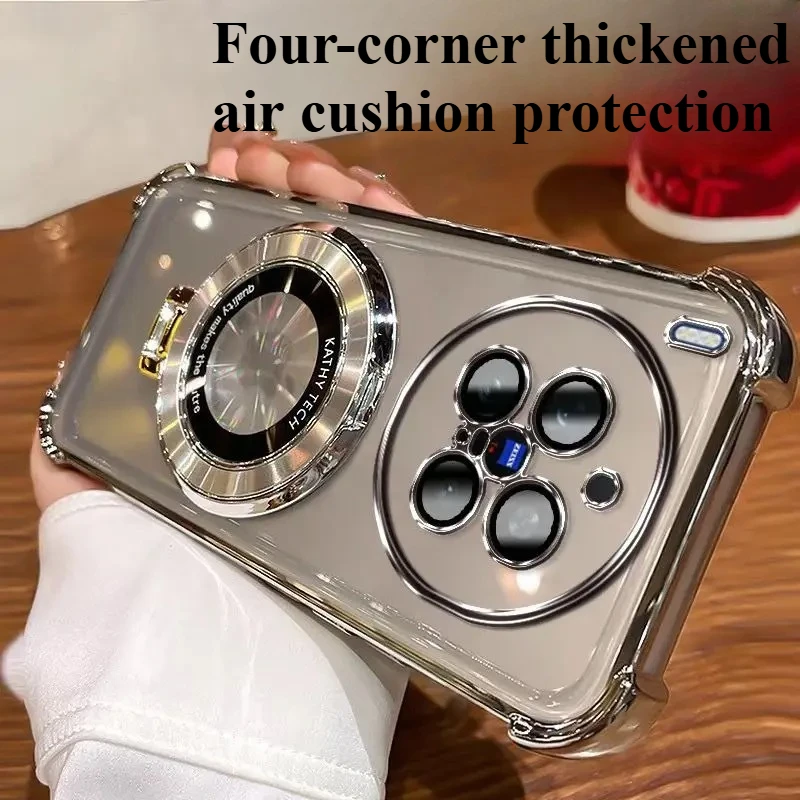 Rotatable Magnetic Stand Phone Case with Anti-Fall Protection and Plating Finish