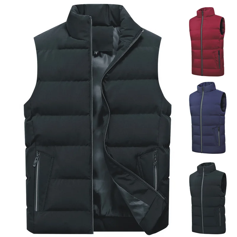 

Men Winter Jackets Down Vests Man Waistcoat Black Warm Jacket Sleeveless Casual Clothing Autumn Male Plus Size Coat 2022