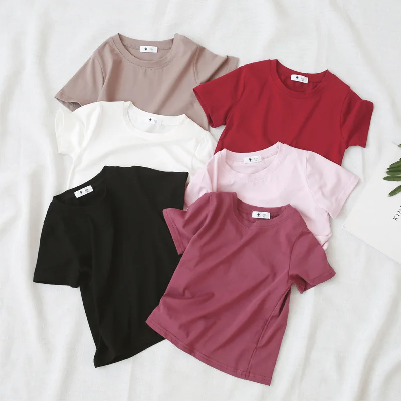 2-7T Toddler Kid Baby Boys Girls Clothes Summer Top Short Sleeve Cotton T Shirt Loose Infant Basic Tee Childrens Tshirt Outfits 2