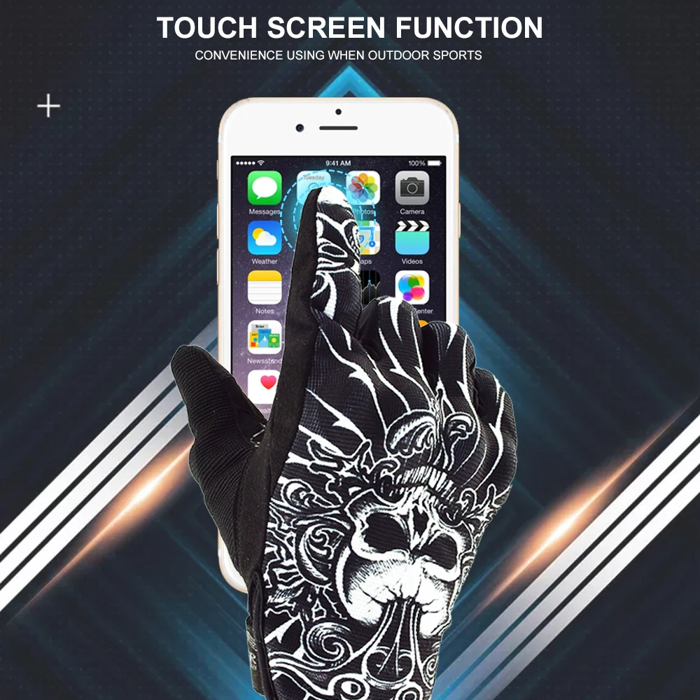 VEMAR Motorcycle Gloves Men Vintage Motorcycle Gloves Touch Screen Skull Motorbike Motocross Summer MTB Cycling Retro motorcycle gloves sports gloves cycling gloves