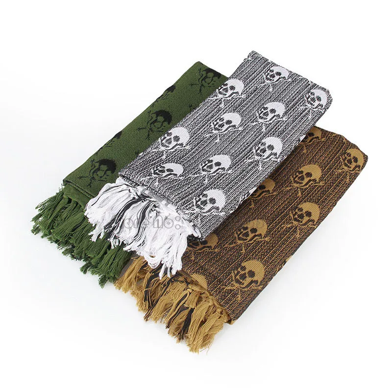 100% Cotton Multifunction Tactical Desert Skull Head Scarf Shemagh Arabic Keffiyeh Bandana Scarves 6