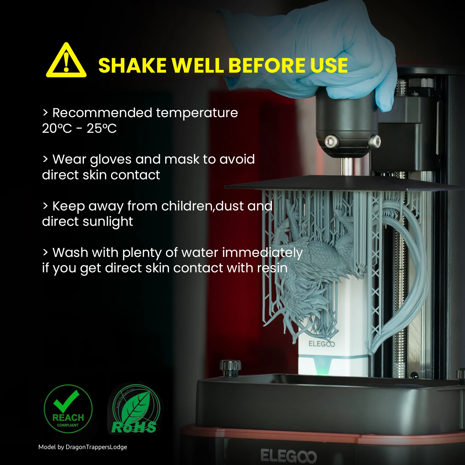 ELEGOO ABS-Like 3D Printer Resin, 405nm UV-Curing LCD Resin High