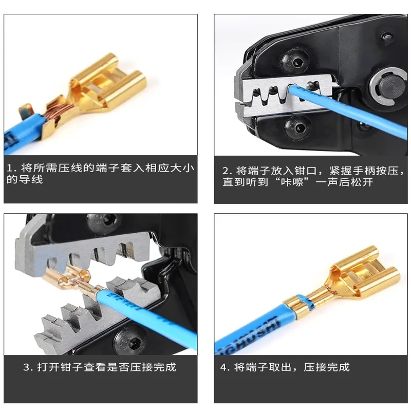 암 스페이드 크림프 터미널 전기 슬리브 와이어 랩 커넥터, 22-16 AWG 0.5mm2-1.5mm2 용, 200 개 100 쌍, 2.8mm, 4.8mm, 6.3mm