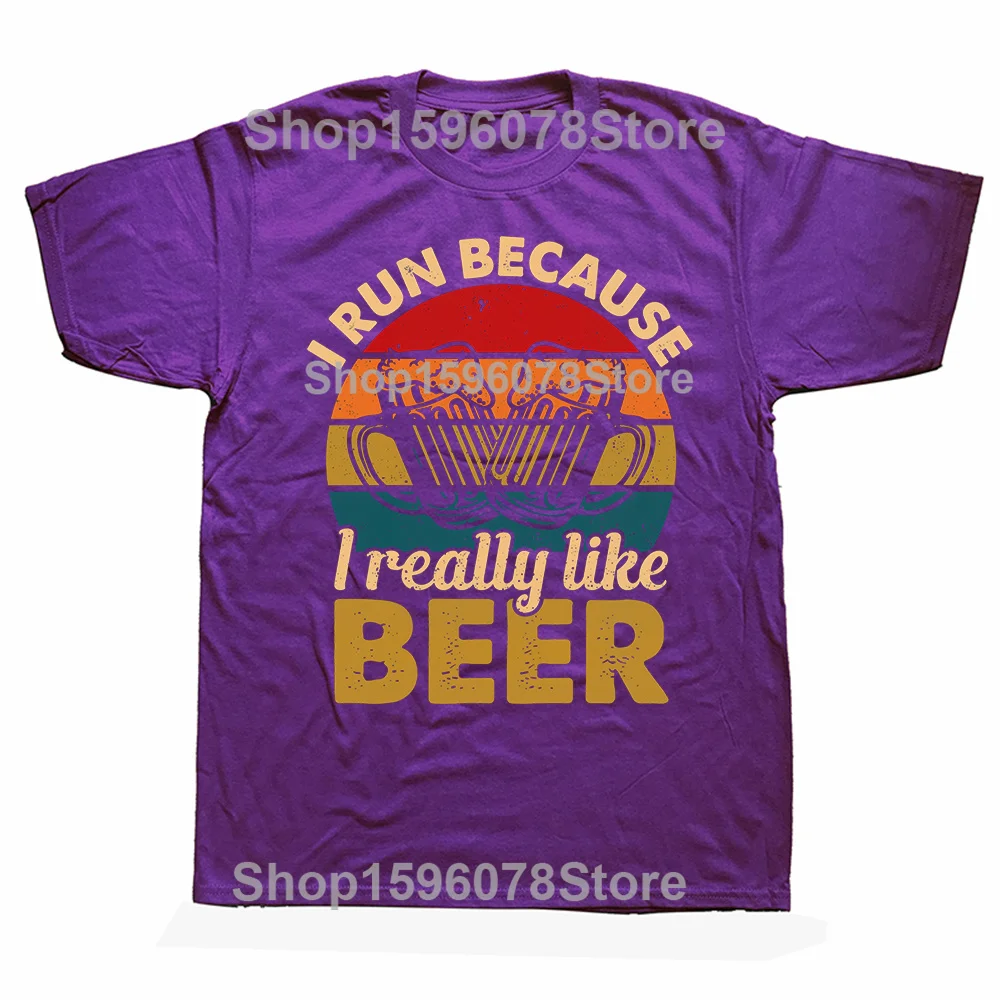 Quirky I Run for Beer Unisex Streetwear T-Shirt – Loose Fit Humor Tee