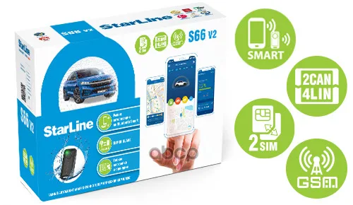 Сигнализация Starline S66 V2 Bt 2can+4lin 2sim Gsm STARLINE арт. 4002892 |