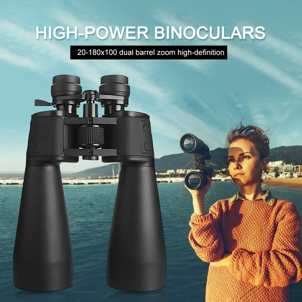 20-180x100 고배율 쌍안경 BAK4 렌즈 대구경 쌍안경 (조류 관찰, 사냥, 여행, 야외 하이킹용)