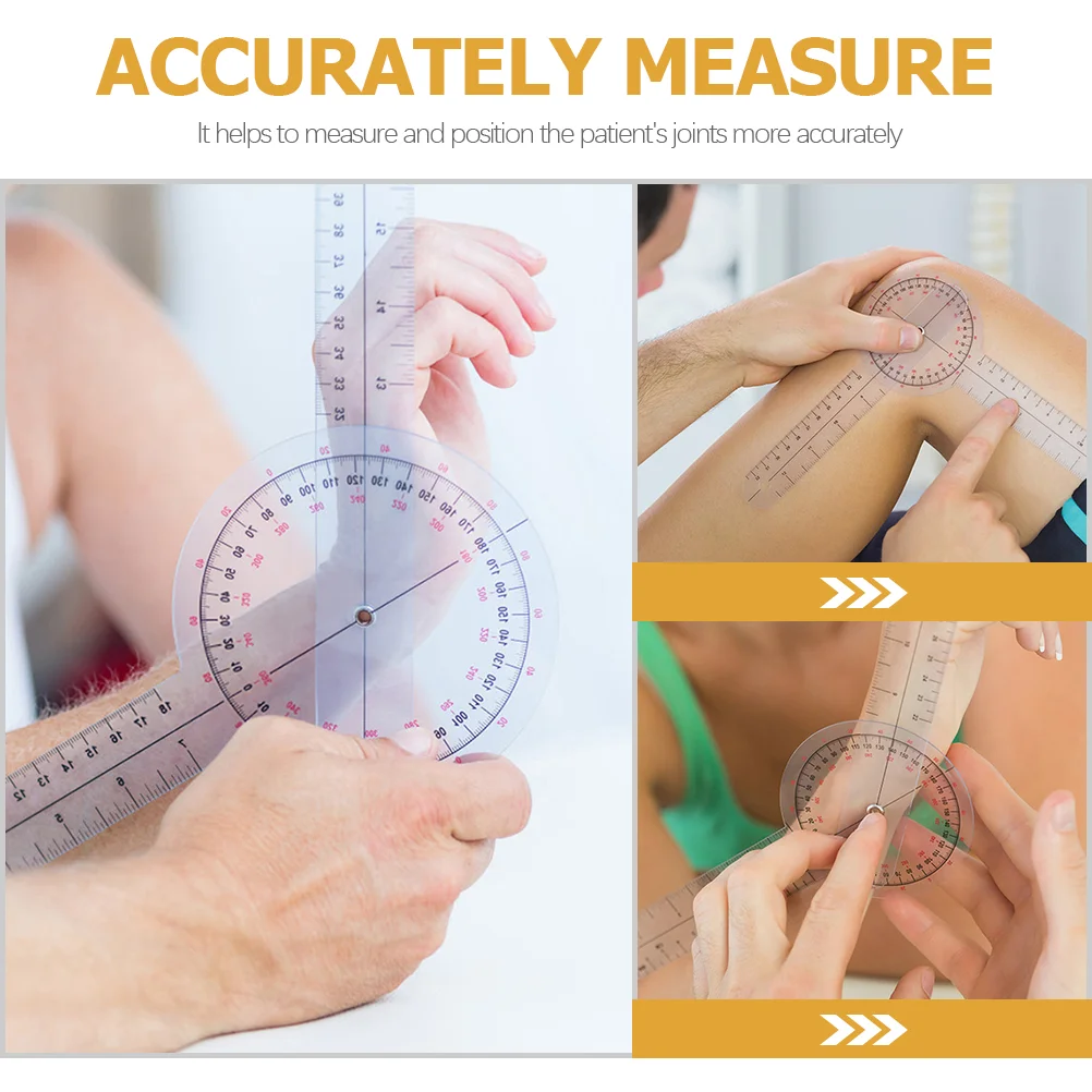 6 Pcs Plastic Ruler Protractor Set Spinal Goniometer Finger Rotary Medical Angle Measurer Physical Therapy Tool Protractors