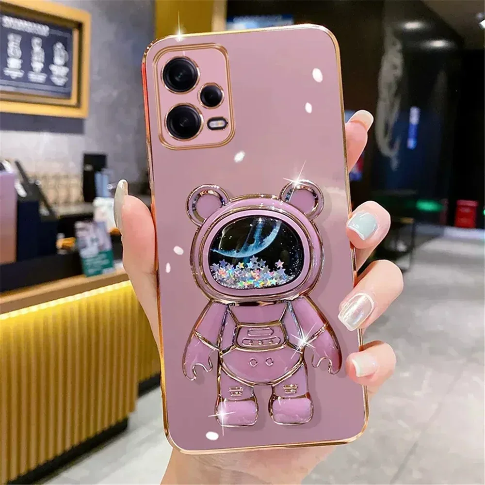 Astronaut Quicksand Plating Soft TPU Shockproof Bumper Case