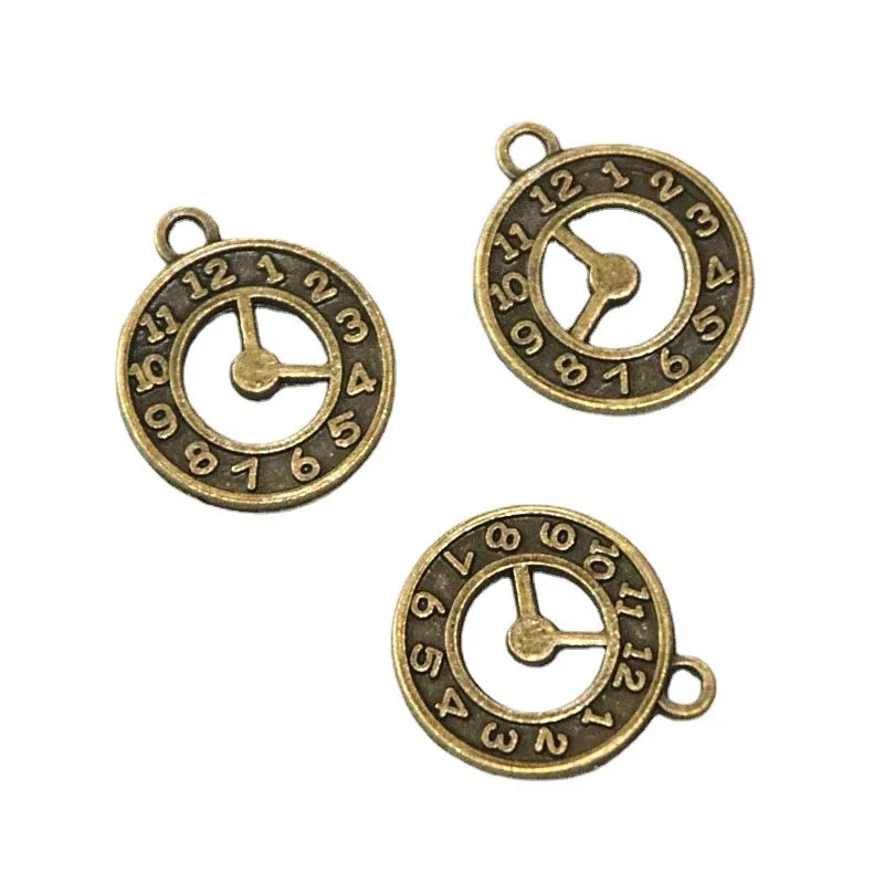 

30Pcs 21.1*17.5MM Antique Bronze Plated Zinc Alloy Charms Clock Pendants DIY Jewelry Findings