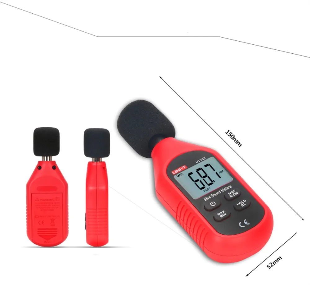 UNI-T UT353 Digital Sound Level Meter UT353BT Noisemeter 30-130dB Decibel Tester Noise Audio Detector Bluetooth 3