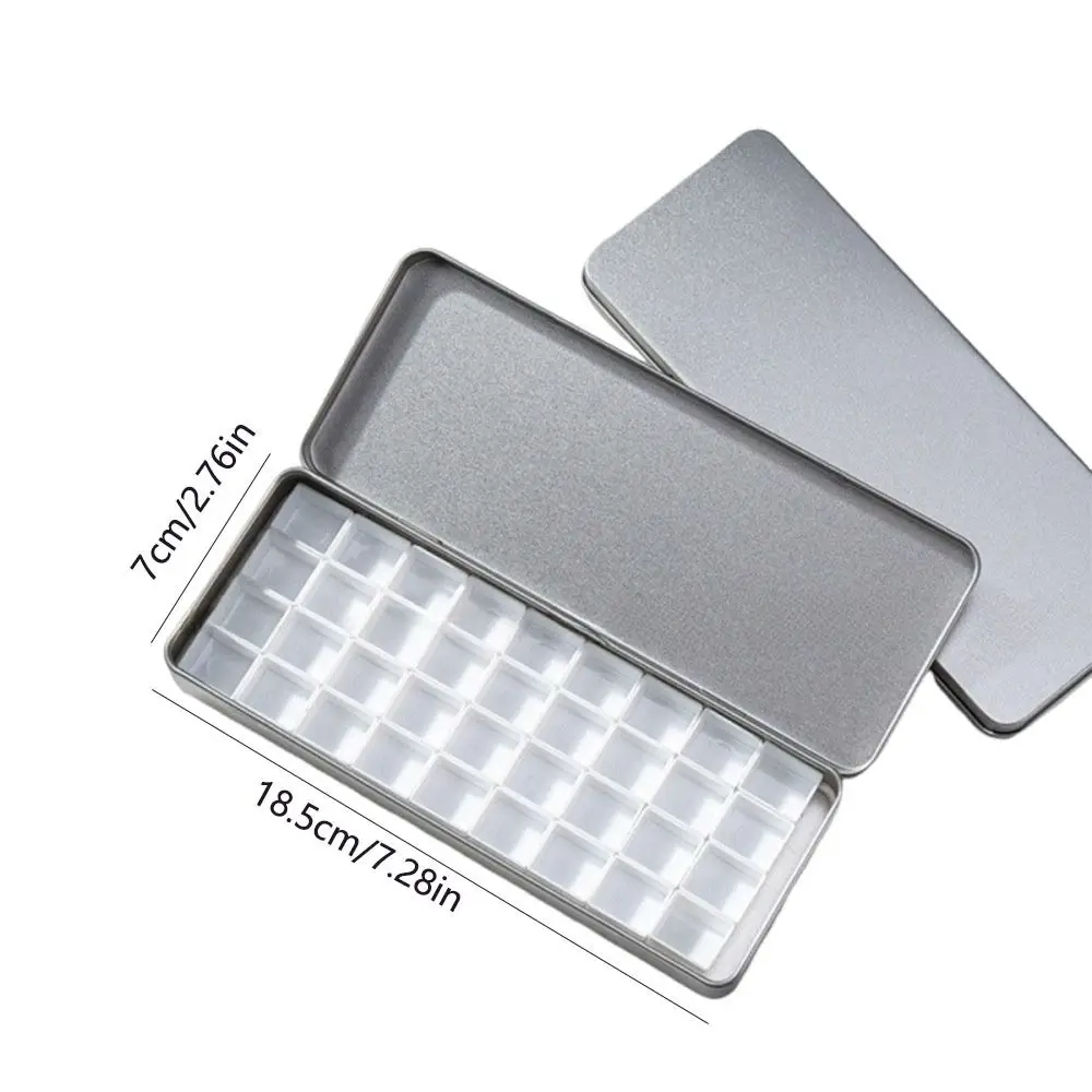 실버 컬러 수채화 포팅 박스 휴대용 분리형 페인트 팔레트 박스 빈 틴 박스 수채화 물감 케이스 낙서 아트