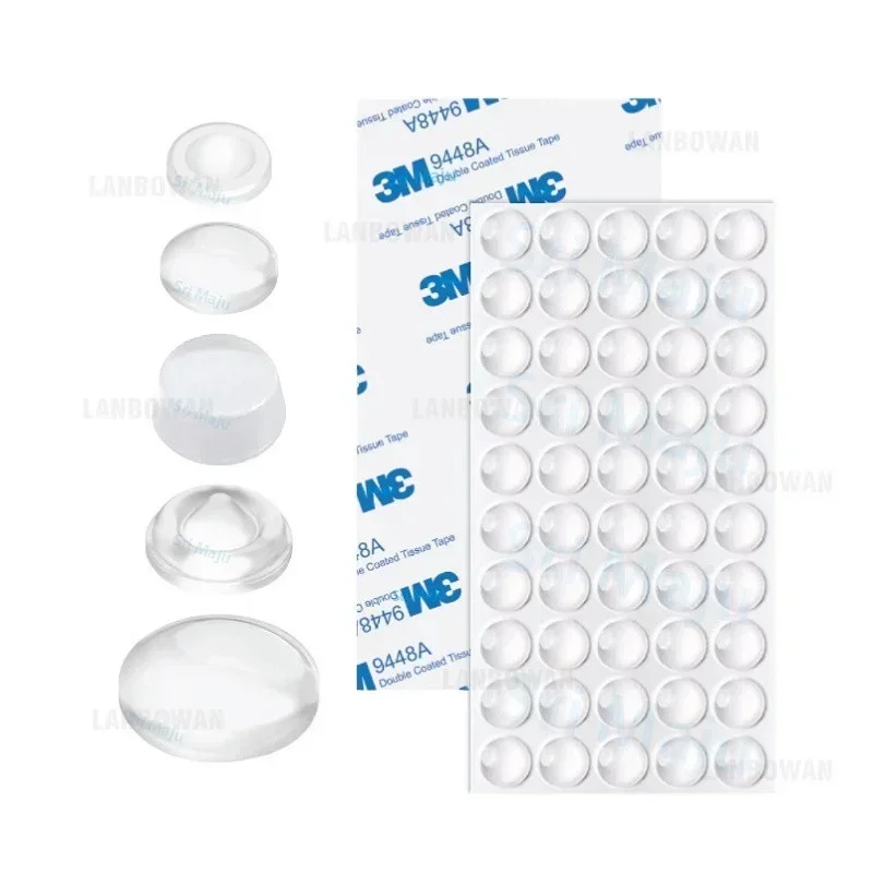 Strong Self-Adhesive Clear Door Stopper Silicone Damper Buffer Cabinet Bumpers Furniture Dots Cushion Protective Pads