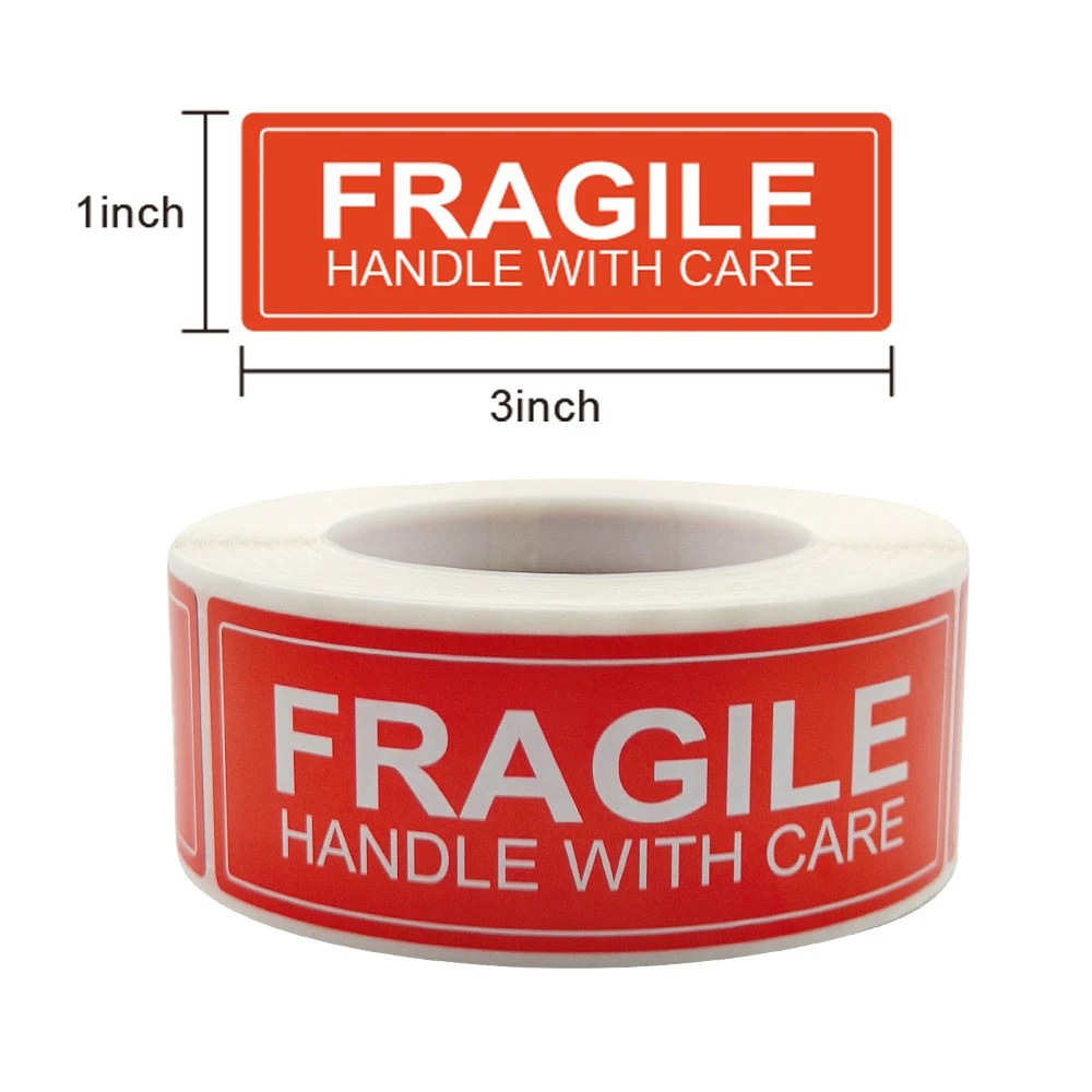 250pcs/roll Red Warning Sticker Fragile Handle With Care DO NOT BEND 2.5x4.5cm Transport Packaging Remind Labels cartoon stickers self adhesive stickers custom stickers stationery stickers anime stickers paper stickers adhesive stickers decorative labels stickers animal stickers roll packaging stickers