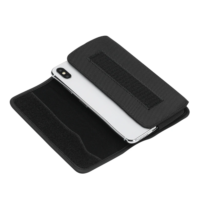 Compact Black Phone Pouch with Belt Clip