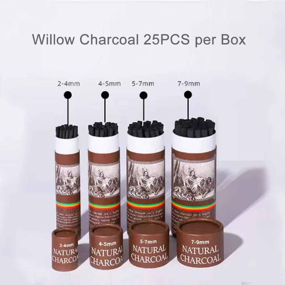 Makeasy Willow Charcoal Sticks, Natural Willow Charcoal for Artists Students of All Skill Levels Great for Sketching Drawing