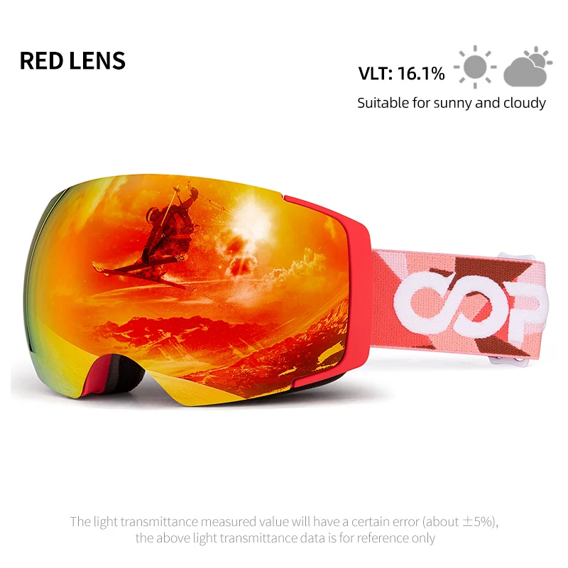 COPOZZ Professional Magnetic Ski Goggles Adult Anti-fog Ski Glasses UV400 Protection Snow Snowboard Goggle Eyewear 2