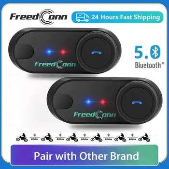 Freedconn 오토바이 헬멧 헤드셋 스테레오 블루투스 핸즈 무료 통화 무선 통신 인터폰 음악 공유 6 라이더