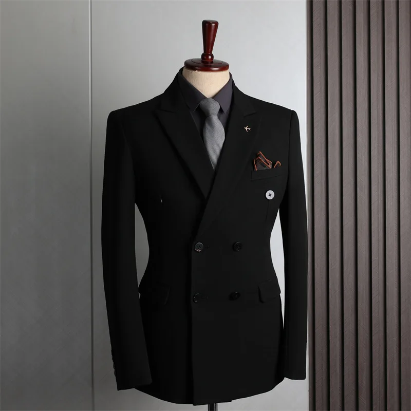 Customer Made Clothes Men Casual Fashion Business Blazer Jacket for Men Double Breasted Suit Jackets Coat Male Clothing