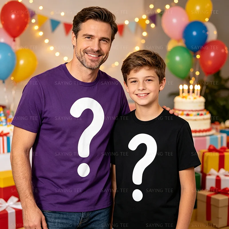 Fragezeichen-Shirt für Paare, Männer, Frauen, Jungen, „Guess Who“-Kostüm-T-Shirt, Fragezeichen „Guess Who“-Shirts, Grafik-Streetwear-T-Shirt, Geschenke